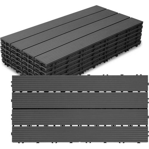 Swanew – Terrassenfliesen Holzfliesen wpc Fliesen 6er Kunststoff 2m² Garten 60x30cm Klickfliese