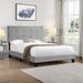 Full Size Upholstered Platform Bed Frame, Pull Point Tufted Headboard