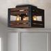 Farmhouse 13.4-in. Wood Caged Square Flush Mount Ceiling Light - 13.4*13.4*11H