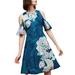 Anthropologie Dresses | Anthropologie Maeve Women Sz 4 Blue Elia Open Shoulder Fit Flare Casual Dress | Color: Blue/Green | Size: 4