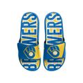 Men's FOCO Milwaukee Brewers Retro Colorblock Logo Gel Slide Sandals