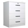 Better Home Products Liz Super Jumbo 4 Drawer Storage Chest Dresser in White - Better Home Products LD4-LIZ-WHT