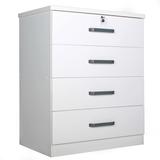 Better Home Products Liz Super Jumbo 4 Drawer Storage Chest Dresser in White - Better Home Products LD4-LIZ-WHT