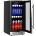 Costway 100 Cans (12 oz.) Built-in Beverage Refrigerator w/ Wine Storage Glass | 33.5 H x 15 W x 231 D in | Wayfair FP10126US-SL