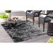 Black 96 x 60 x 2 in Area Rug - Rug Factory Plus Handmade Shag Charcoal Dark Gray Rug Carpet Polyester | 96 H x 60 W x 2 D in | Wayfair BRISASP5X7