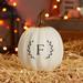 Personalization Mall Laurel Initial Personalized Monogram Pumpkins Resin in Black | 6.5 H x 5.5 W x 5.5 D in | Wayfair 27461-SB