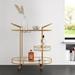 Willa Arlo™ Interiors Kaiden Bar Cart Glass/Iron, Metal in Yellow | 33.25 H x 16.38 W x 30.63 D in | Wayfair 7A44A9EADC6C499E8AD456D01E9490BB