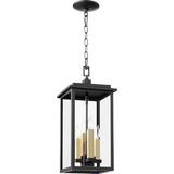 Arlmont & Co. Black 4 -Bulb 21" H Outdoor Hanging Lantern Aluminium/Metal in Black/Gray | 21 H x 9 W x 1 D in | Wayfair