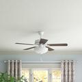 Andover Mills™ Joines 52 In. 5-Blade AC Motor Transitional Ceiling Fan w/ Light in White | Wayfair A3505282D0524F3089EC9E707DF790D5