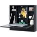 Latitude Run® Hideaway Space-Saving Wall-Mounted Floating Desk w/ Storage Wood in Black | 22.5 H x 24 W x 6 D in | Wayfair