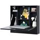 Latitude Run® Hideaway Space-Saving Wall-Mounted Floating Desk w/ Storage Wood in Black | 22.5 H x 24 W x 6 D in | Wayfair