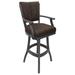 Red Barrel Studio® Classic Counter 26" Solid Wood Bar Stool - Northwest Elk Wood/Upholstered in Gray/Brown | 48 H x 19.5 W x 19 D in | Wayfair