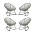 Acapulco Rocker Chair. Set of 4 - H34.5xW28.5xD32.75