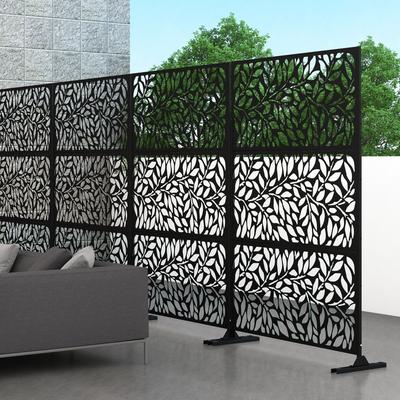 Lirago Metal Privacy Screen Wall Decoration Free Standing-6.3 ft. H X 4 ft. W