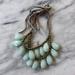 Anthropologie Jewelry | Beaded Statement Necklace | Color: Green/Silver | Size: Os