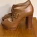 Michael Kors Shoes | Michael Kors Platform Leather 4” Heels | Color: Brown/Tan | Size: 9