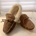 J. Crew Shoes | J Crew Brown Suede Lodge Moccasins Sz 7 Slippers Shearling 54748 | Color: Brown | Size: 7