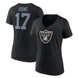 Women's Fanatics Branded Davante Adams Black Las Vegas Raiders Player Icon Name & Number V-Neck T-Shirt