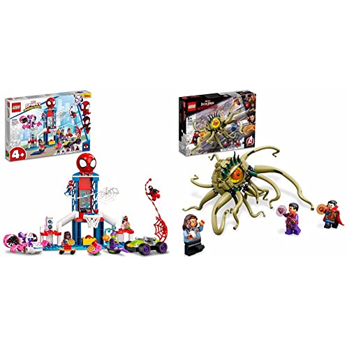 LEGO 10784 Marvel Spidey und Seine Super-Freunde, ab 4 Jahren & 76205 Marvel Duell mit Gargantos, Oktopus-Monster mit beweglichen Tentakeln und Dr. Strange Minifigur, Spielzeug für Kinder ab 8 Jahren