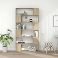 Canditree 6-tier Bookcase S Shape Display Shelf Shelving Unit Divider for Living Room Home Office (Sonoma oak)