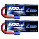 Zeee 2S Lipo Battery 5200mAh 7.4V 80C 38.48Wh Hard case Battery with EC5 Plug for 1/8 1/10 RC Vehicles Car RC Buggy Truggy RC Airplane UAV Drone FPV(2 Pack)