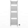 Myhomeware 300mm Wide Flat Chrome Electric Pre-Filled Heated Towel Rail Radiator For Bathroom Designer UK (300 x 1200mm Chrome)