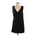 Gap Casual Dress - Mini Plunge Sleeveless: Black Solid Dresses - Women's Size 2