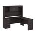 Logan 67W 65W L Shaped Desk with Hutch in charcoal maple - Bestar 146853-000140