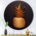 East Urban Home Gold Painted Tropical Fruits On III - Traditional Metal Circle Wall Art Metal in Black | 11 H x 11 W x 1 D in | Wayfair