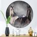 East Urban Home Black & White Horse Close Up Portrait II - Traditional Metal Circle Wall Art Metal in Black/White | 23 H x 23 W x 1 D in | Wayfair