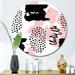 East Urban Home Pink & Grey Retro Polka Dot Clouds II - Modern Metal Circle Wall Art Metal in Black/Pink | 23 H x 11 W x 1 D in | Wayfair