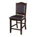 Red Barrel Studio® Dark Wood Finish Set of 2 Counter Height Chairs Faux Leather/Wood/Upholstered in Brown | 43 H x 20 W x 23 D in | Wayfair