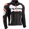 Ixon Jackal JKT Giacca in pelle per moto, nero-bianco-rosso, dimensione 2XL