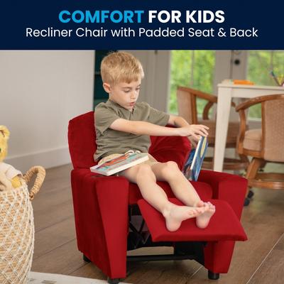 Contemporary Kids Recliner with Cup Holder