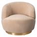 SAFAVIEH Couture Flynn Faux Lamb Wool Swivel Chair - 33.3" W x 34.6" L x 27.8" H. - 33 IN W x 35 IN D x 28 IN H