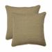 Decorative Taupe Textured Solid Square Outdoor Toss Pillows (Set of 2)