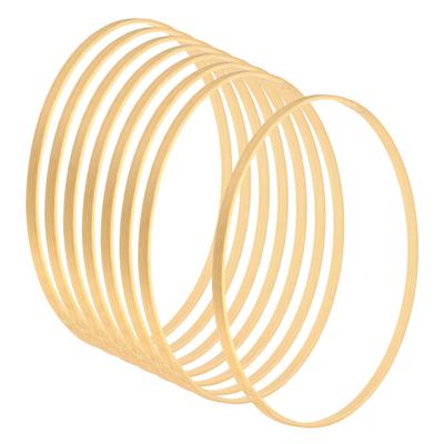 8Pcs 10.2" Wooden Bamboo Floral Hoop Rings for DIY Crafts Wedding Wreath - Natural Color