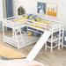 Merax L-shaped Twin over Full Bunk Bed with Twin Size Loft Bed, Desk, Slide