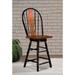 Black Cherry Selections 45 in. Distressed Antique Black with Cherry High Back Wood Frame 24 in. Bar Stool - 19"L x 19.5"W x 45"H