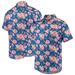 Men's FOCO Royal Milwaukee Brewers Floral Linen Button-Up Shirt