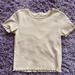 American Eagle Outfitters Tops | American Eagle Womens Baby Doll Tee Small | Color: Cream | Size: S