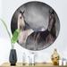 East Urban Home Black & White Horse Close Up Portrait II - Traditional Metal Circle Wall Art Metal in Black/White | 11 H x 11 W x 1 D in | Wayfair