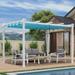 Purple Leaf 12 Ft. W x 10 Ft. D Aluminium Pergola w/ Canopy Aluminum/Metal in Gray/White | 96.5 H x 143.7 W x 118 D in | Wayfair WF02-PG1012-BL