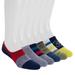MUK LUKS Men's No Show Sport Socks 6-Pack Size One Size Blue/Yellow/Grey