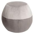 Pouf Assise Bout de Canapé 45 x 45 x 39 cm Aspect Velours Bicolore Gris Foncé Gris Clair - Gris