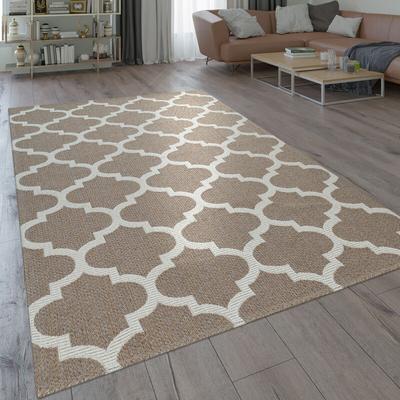 Paco Home Teppich Wohnzimmer Orient Muster Marokkanisches Design Modern Beige Creme 60x100 cm Image