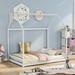 Modern Full Size House Bed, Wooden Bed, White