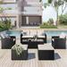 6-piece All-Weather Wicker PE rattan Patio Outdoor Dining Conversation Sectional Set
