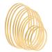 1Set/12Pcs 6/8/10/12 Inch Wooden Bamboo Floral Hoop Rings for DIY Crafts Wreath - Natural Color