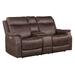 Faux Leather Power Reclining Console Loveseat